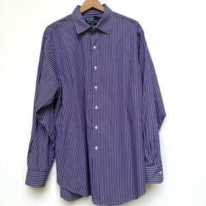 Polo Ralph Lauren Curham Classic Fit Purple and White Stripe Top sz 17 34/35